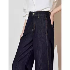 TOYOUTH Jeans de mezclilla para mujer 2025 Primavera Nuevo estilo americano Pantalones largos rectos de pierna ancha en internet