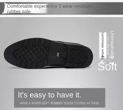 Zapatos de cuero transpirables para hombre, suela suave de cuero negro, zapatos informales formales de negocios para padrinos de boda, primavera y otoño