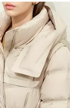 Imagen de AMII-Abrigo acolchado de plumón minimalista para mujer, abrigo largo con capucha y cinturón, ligero y cálido, ropa de abrigo de moda para invierno, 2023, novedad de 12344187