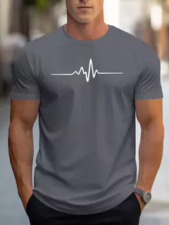 Camiseta de manga corta con cuello redondo para hombre, 100% algodón, talla grande, con estampado gráfico creativo, ajustada, informal, deportiva on internet