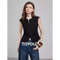 TOYOUTH Camiseta de manga corta para mujer, camisetas nuevas de primavera 2025 8521004