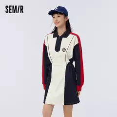 Semir-vestido holgado adelgazante para mujer, Polo a juego de colores, primavera 2023 en internet