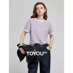 TOYOUTH Camiseta de manga corta para mujer, camisetas nuevas de primavera 2025 8521006