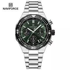 Reloj de moda NAVIFORCE para hombre, relojes de pulsera de cuarzo clásicos resistentes al agua de acero inoxidable de lujo de alta calidad, reloj de cara grande para hombre - comprar en línea