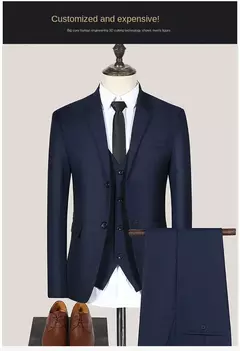 Traje de hombre para boda, 3 piezas, 2 conjuntos, Blazers, chaquetas elegantes, chaleco, pantalones, abrigos de negocios de lujo, Formal coreano de alta calidad 2024 - Eleganzie