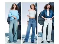 Imagen de TOYOUTH, pantalones vaqueros de mezclilla para mujer, primavera 20220, nueva pierna ancha de acetato, cintura media baja, pantalones de pierna ancha rectos ajustados