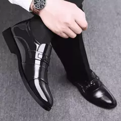 Zapatos de cuero formales para hombres, modernos y versátiles, informales de negocios, sencillos, sin cordones, zapatos de cuero informales perezosos en internet