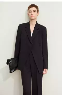 Imagen de Amii minimalismo 2024 otoño nuevas Blazers mujeres con muescas calidad básica moda Chaqueta larga profesional ropa de mujer 12443051
