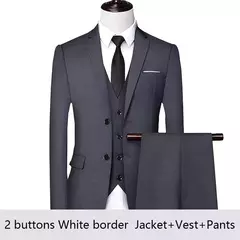 Traje de hombre para boda, 3 piezas, 2 conjuntos, Blazers, chaquetas elegantes, chaleco, pantalones, abrigos de negocios de lujo, Formal coreano de alta calidad 2024 - Eleganzie