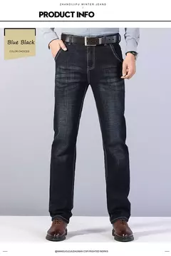 Pantalones vaqueros elásticos de Ajuste Recto para hombre, pantalones vaqueros suaves de color negro, 2023 - Eleganzie