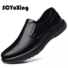 2025 zapatos de cuero genuino + microfibra para hombre 38-47 mocasines de goma antideslizantes suaves zapatos de cuero casuales para hombre
