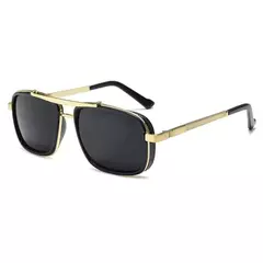 Gafas de sol rectangulares de lujo para hombre, gafas de sol Retro de Metal Steam Punk, gafas clásicas para conducir al aire libre, gafas de verano - comprar en línea