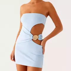Vestido Sexy sin tirantes para mujer, vestido Bandeau ajustado, minivestido ajustado con tubo calado liso y elegante para fiesta y discoteca en internet