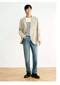 Semir Jeans hombres Retro desgastado lavado sensación fresca pantalones cónicos 2025 nuevos pantalones largos de verano clásico versátil para ropa Casual on internet