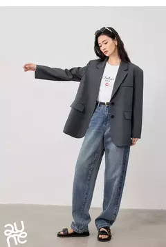 TOYOUTH-Chaqueta de gran tamaño con dobladillo dividido en la espalda para mujer, Blazer de Color liso, traje informal a la moda para oficina, novedad de primavera, 2023 - tienda en línea