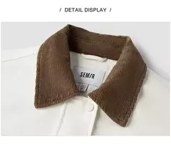 Semir-abrigo de longitud media para mujer, chaqueta holgada con cuello de PANA con bloqueo de Color, estilo Retro, bordado, a la moda, novedad de otoño, 2024 en internet