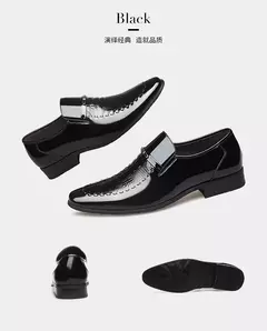 Zapatos de vestir clásicos para hombre, zapatillas formales informales de negocios de cuero de cocodrilo, zapatos Oxford para fiesta de boda y oficina de talla grande - Eleganzie