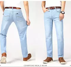 Pantalones vaqueros ajustados de talla grande 28-40 para hombre, pantalones suaves avanzados clásicos informales a la moda, pantalones elásticos que combinan con todo de marca para hombre - online store