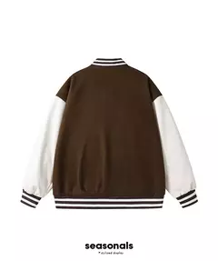 Chaqueta Bomber hombres mujeres flocado Hip Hop suelta Casual Patchwork abrigo Unisex bordado High Street Varsity béisbol prendas de vestir on internet