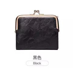 MIYIN-cartera pequeña de cuero para mujer, monedero Vintage plegable, compacto, con cremallera y cierre de beso - comprar en línea
