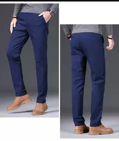 Pantalones informales 97% algodón para hombre, moda de otoño, cómodos, elásticos, ajustados, rectos, de negocios, negro, verde militar, caqui - buy online