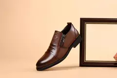 Zapatos de vestir con cremallera y cabeza de león Retro de lujo para hombre, mocasines de negocios para oficina, zapatos de boda para fiesta de alta calidad, nuevo estilo - Eleganzie