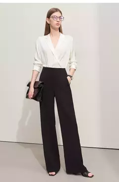 Amii Minimalism 2024, novedad de verano, pantalones de pierna ancha para mujer, pantalones casuales básicos rectos, pantalones lisos de longitud completa para mujer 12412006 - comprar en línea