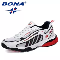 BONA-Zapatillas deportivas de vaca para hombre, calzado ligero y transpirable para correr al aire libre, nuevo diseño