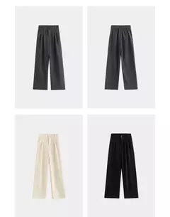 TOYOUTH-pantalones informales gruesos para mujer, pantalón largo de felpa de cintura alta, recto, pierna ancha, para oficina, invierno, 2024 en internet
