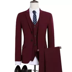 Trajes de hombre para boda, 3 piezas, 2 conjuntos completos, chaquetas elegantes de lujo de alta calidad, chaleco, pantalones, Blazers, trajes formales para adultos 2024