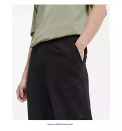 Imagen de Semir-pantalones Cargo para hombre, pantalones de trabajo de punto de estilo militar, holgados, de pierna recta, para uso informal y al aire libre, verano 2025