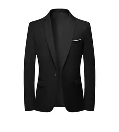 Blazer de moda para hombre, traje Formal profesional ajustado de Caballero de boda, informal de negocios, Color sólido, estilo británico - Eleganzie