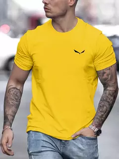 Camiseta de manga corta con cuello redondo informal ajustada con estampado de aves 100% algodón de talla grande de verano para hombre