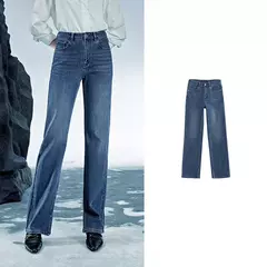 TOYOUTH Jeans de mezclilla para mujer 2025 Primavera Verano Slim Fit alta elasticidad mujeres pantalones largos de cintura baja