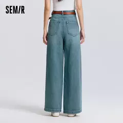 Semir Jeans Mujer Pantalones de pierna ancha de cintura alta 2025, nuevos pantalones largos de primavera, pantalones versátiles de moda de estilo callejero en internet