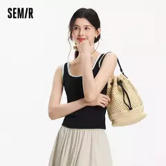 Semir chaleco mujer recortado cuello en U capas 2025 novedad de verano sensación fresca Top ajustado elegante para trajes elegantes
