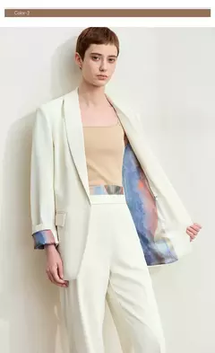 Imagen de Amii-abrigo de sastre minimalista para mujer, chaqueta holgada de longitud media con cuello de solapa y estampado de retazos, para oficina, novedad de otoño, 2024, 12443016