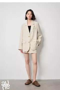Imagen de TOYOUTH-Blazer de lino para mujer, chaqueta de oficina con cuello vuelto, ropa de trabajo, novedad de verano, 2024