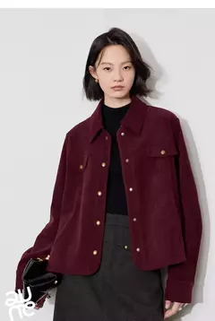 TOYOUTH-Chaqueta de pana para mujer, abrigo de invierno de manga larga con cuello tipo Polo, prendas de vestir gruesas de felpa con botones de Metal, 2024 - comprar en línea