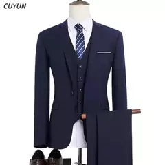 Trajes de boda para hombre, elegantes, 3 piezas, 2 conjuntos completos, chaquetas clásicas, chaleco, pantalones, chaquetas de lujo de alta calidad, trajes formales para adultos 2024