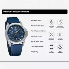 NAVIFORCE, reloj de pulsera informal de cuarzo, relojes impermeables a la moda para hombre, correa deportiva de silicona, reloj luminoso para hombre, reloj Masculino - tienda en línea