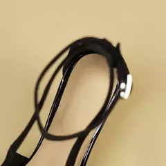 Image of FEDONAS-Sandalias con correa en el tobillo para mujer, zapatos de tacón alto fino, puntiagudos, de cuero genuino, elegantes, para primavera y verano, para fiesta y graduación