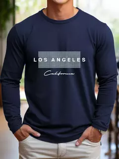 Camiseta holgada de verano 100% algodón para hombre, camiseta de manga corta con estampado gráfico de Los Ángeles grande, ajustada, informal, deportiva, con cuello redondo - buy online
