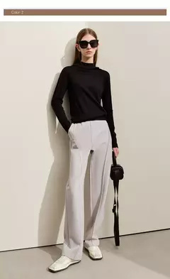 AMII minimalismo 2024 primavera nuevo Arco Split pantalones casuales de las mujeres de cintura alta pantalones de plátano básico femenino pantalones sueltos 12421059 - comprar en línea