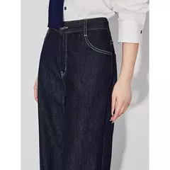 TOYOUTH mujeres Denim Jeans 2025 primavera nueva cintura alta lavada recta pierna ancha Slim Fit pantalones largos