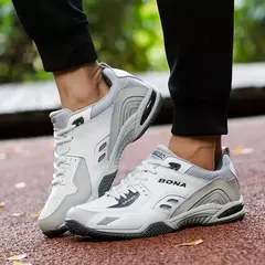 Imagen de BONA, nuevo estilo Popular, zapatillas de tenis para hombre, zapatillas para correr al aire libre, zapatillas deportivas con cordones para hombre, cómodas, ligeras y suaves