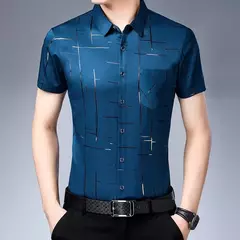 Camisa de manga corta informal de negocios para hombre, Top resistente a las arrugas sin hierro, fácil cuidado, ajuste cómodo para oficina y trabajo - online store
