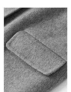 TOYOUTH-abrigo de lana para mujer, chaqueta de lana con botones y un solo pecho, manga larga, oveja, cuello redondo, color gris, otoño e invierno, 2024 - Eleganzie