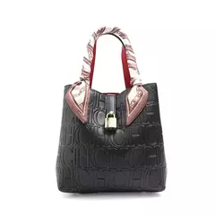 Imagen de CH, bolso de hombro de alta calidad a la moda para mujer, bolso de mano con diseño de estampado de letras de Color puro para personas mayores, bolso de mano con temperamento de gran capacidad