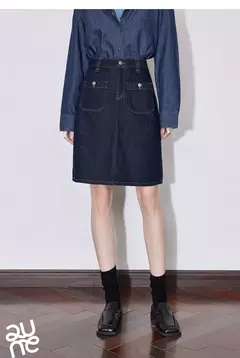TOYOUTH falda de mujer 2025 primavera nuevo estilo americano High Street una línea hasta la rodilla ropa de trabajo falda vaquera - comprar en línea